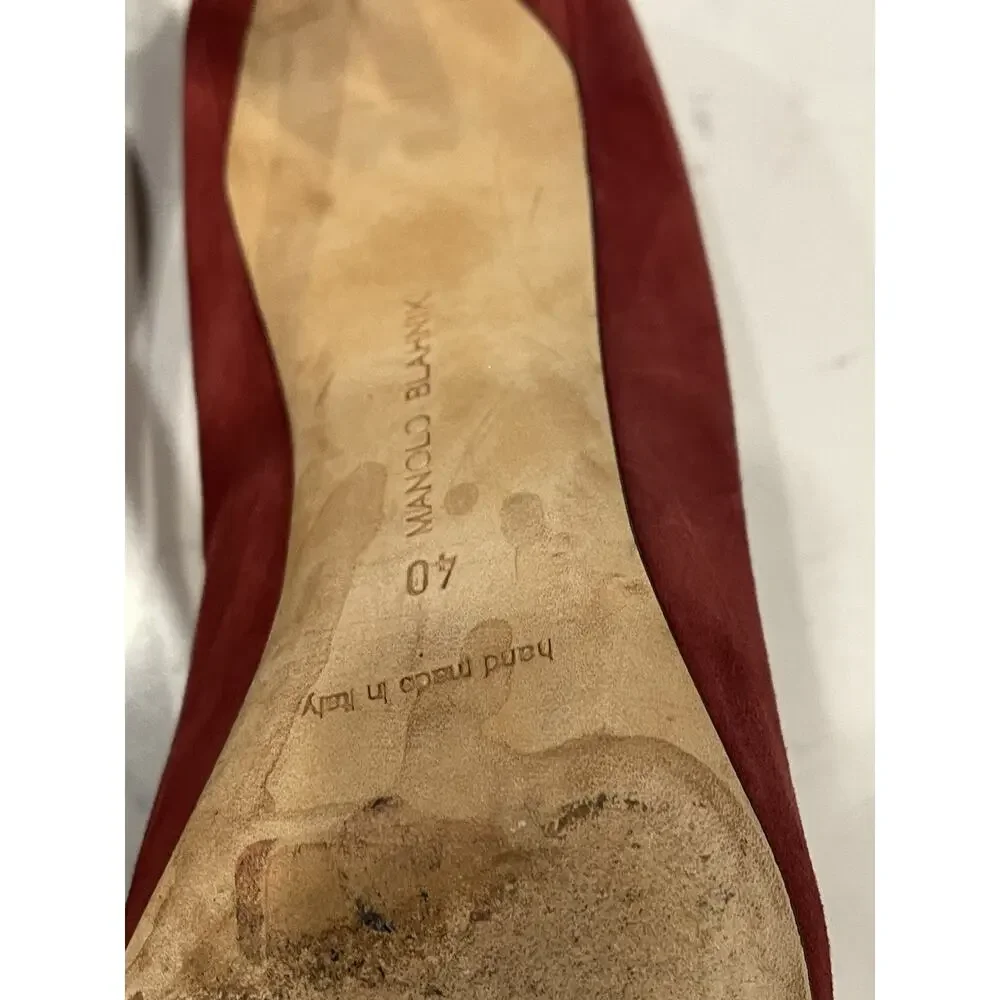 MANOLO BLAHNIK - BB Red Suede Pumps Size 40